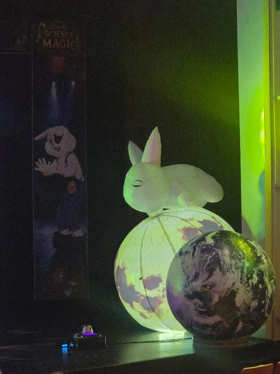 Astronaut prop beside the stage