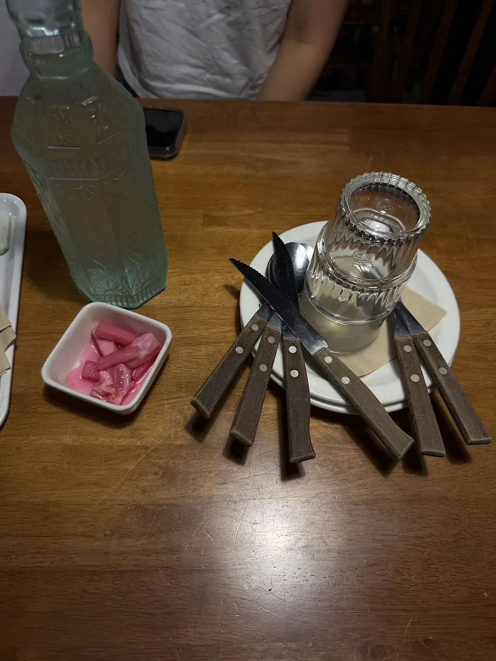Table setting given after being seated