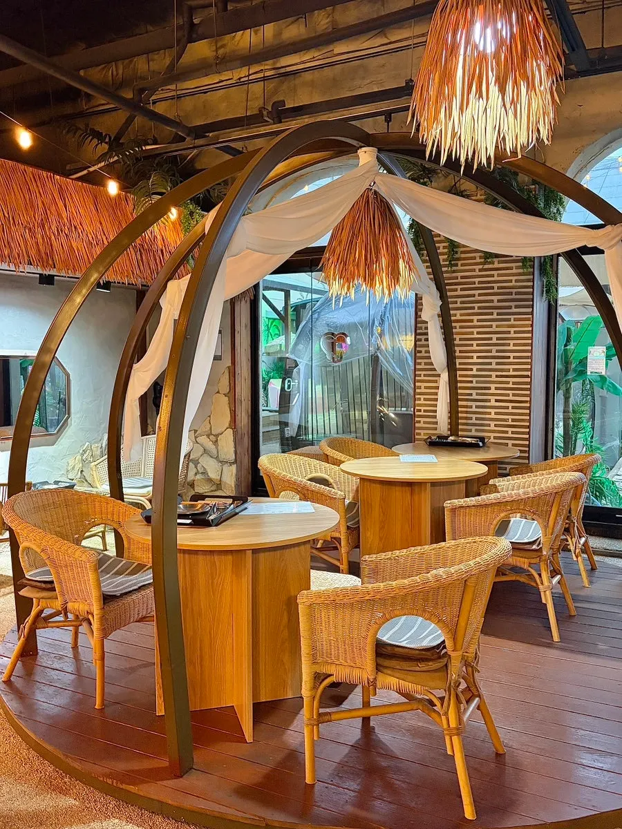 Rooftop outdoor dome seating