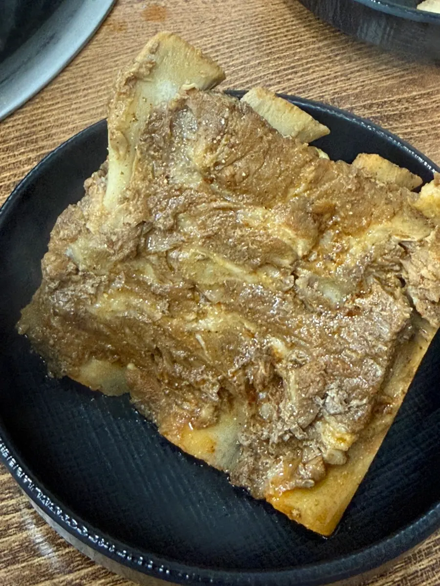 Gamjatang meat attached to a large bone