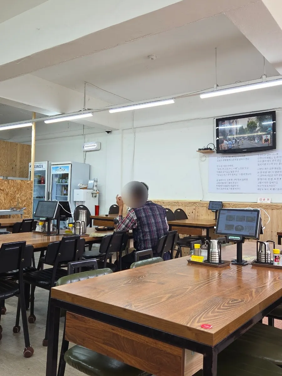 Ordering kiosk installed at the table