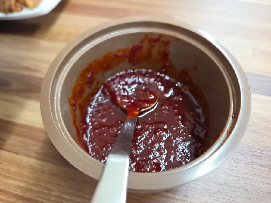 Bibim milmyeon with extra sauce added