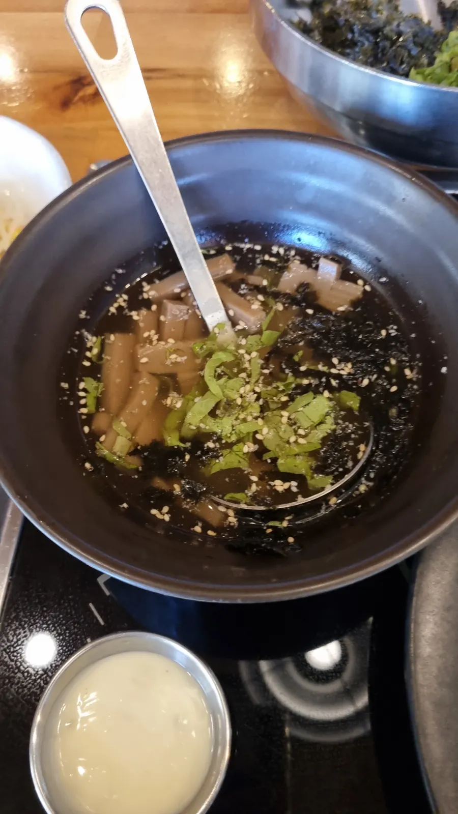 Chilled muksabal served with the order