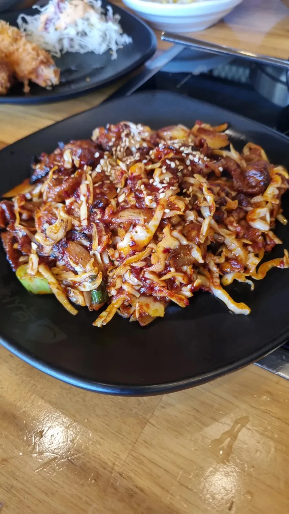 Smoky fire-grilled octopus stir-fry