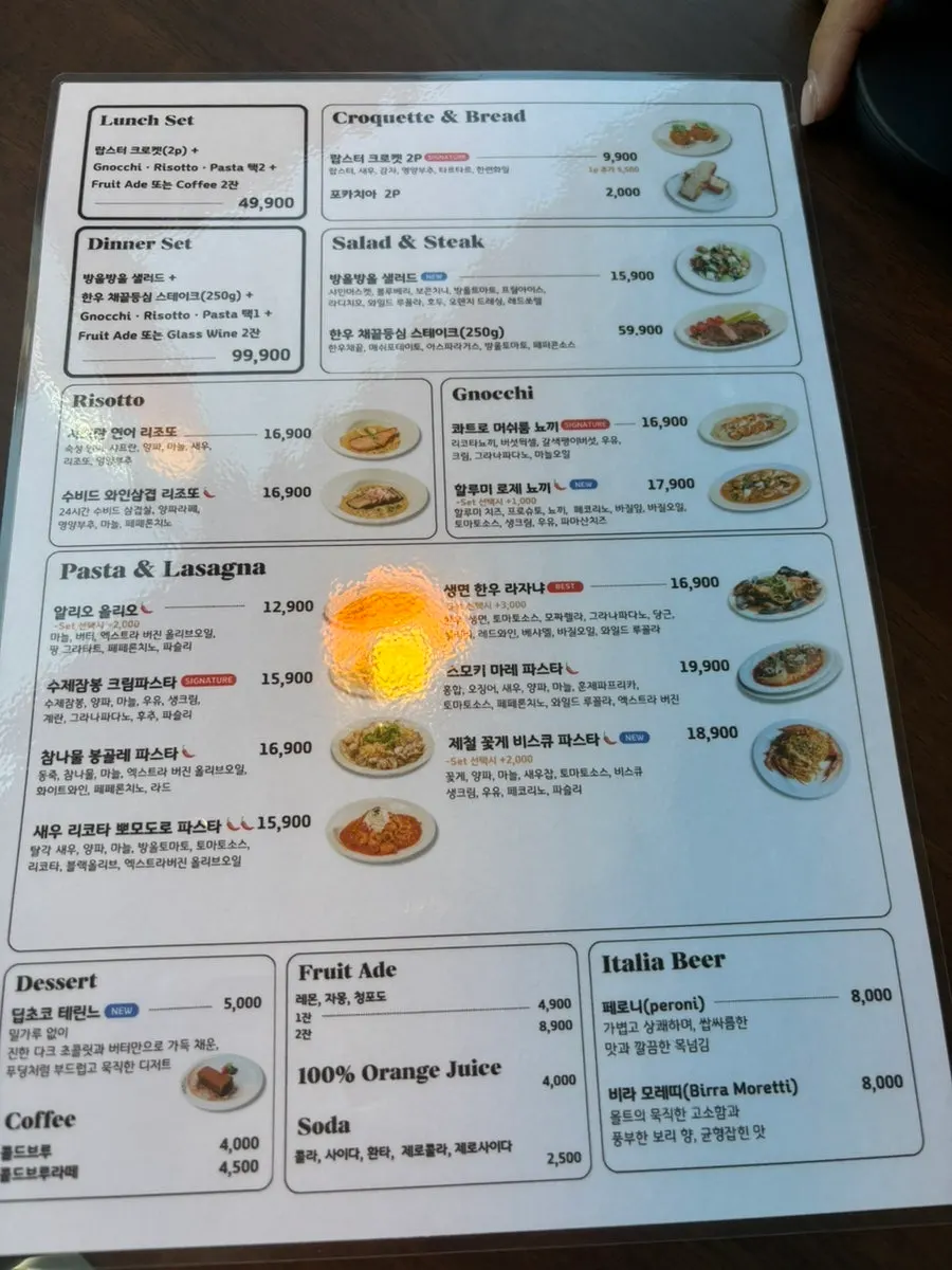 THE MUA menu