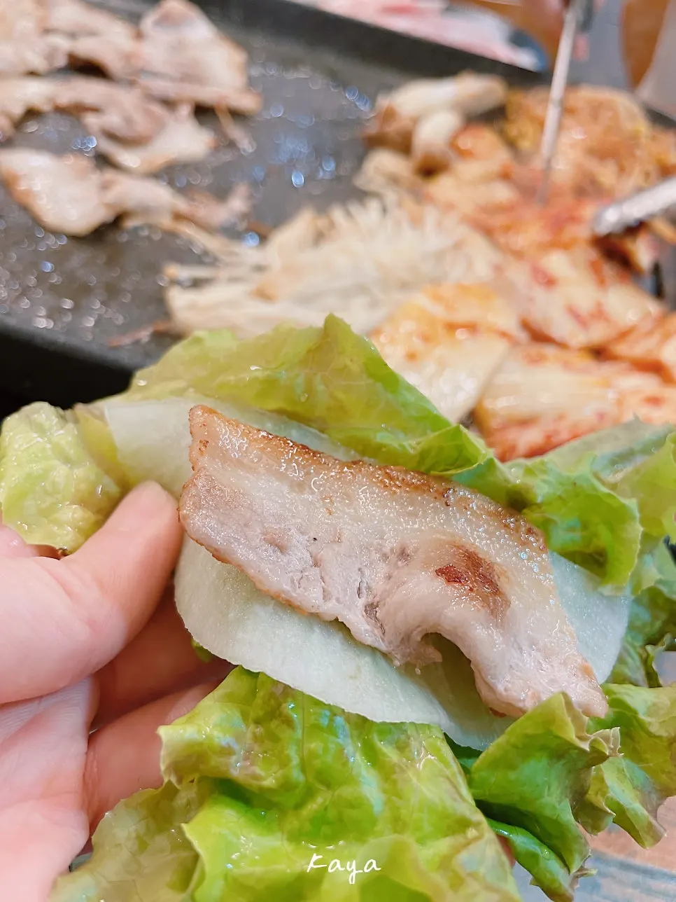 Final dishes from the thin-sliced pork belly meal
