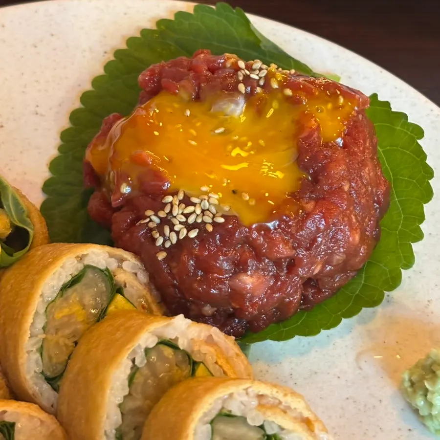 Usul's gochujang yukhoe tofu-skin rolls