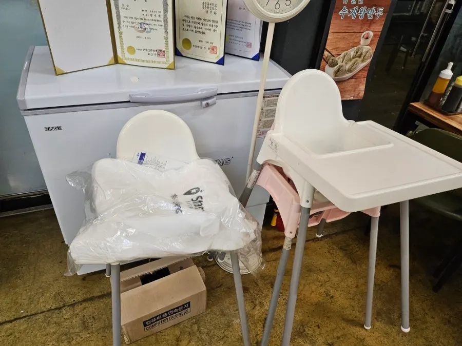 High chair in the restaurant