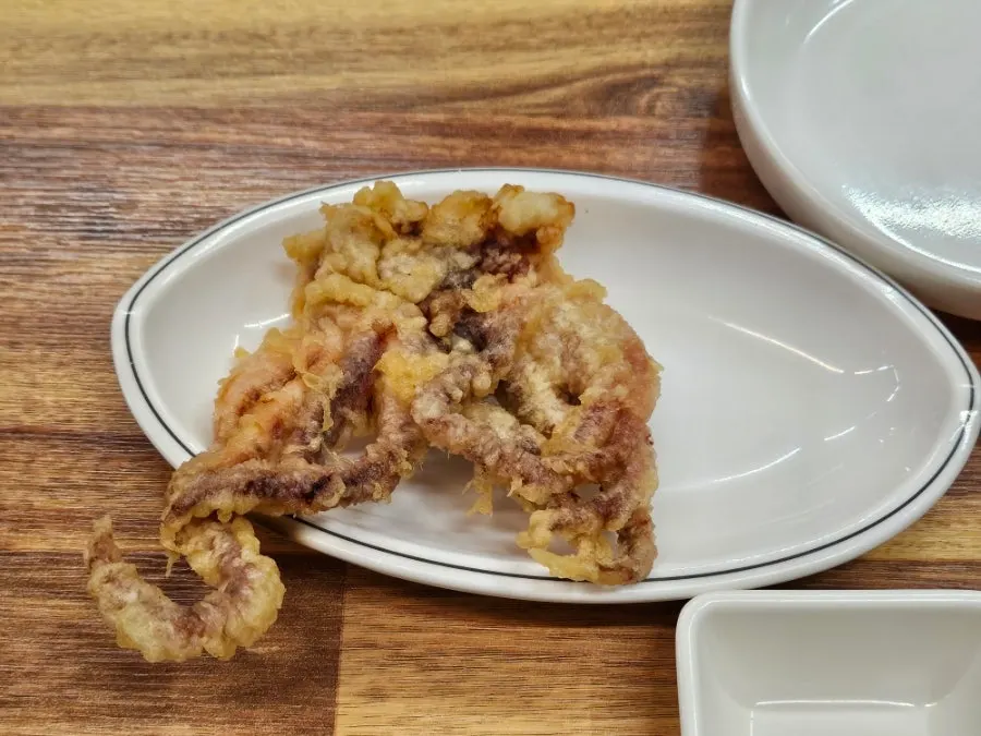 Fried squid served as part of the basic spread