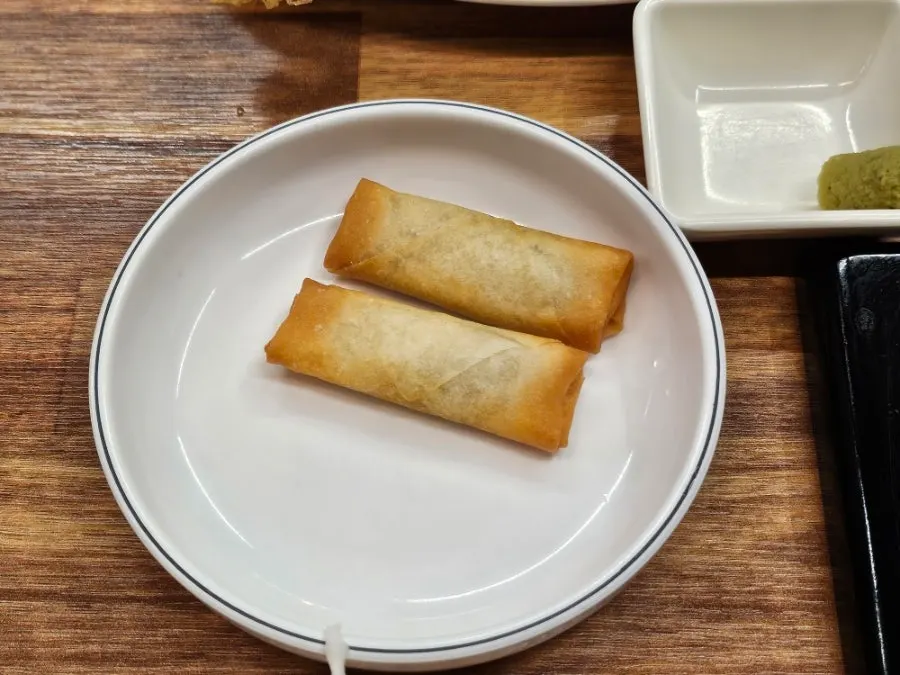 Spring rolls served as part of the basic spread