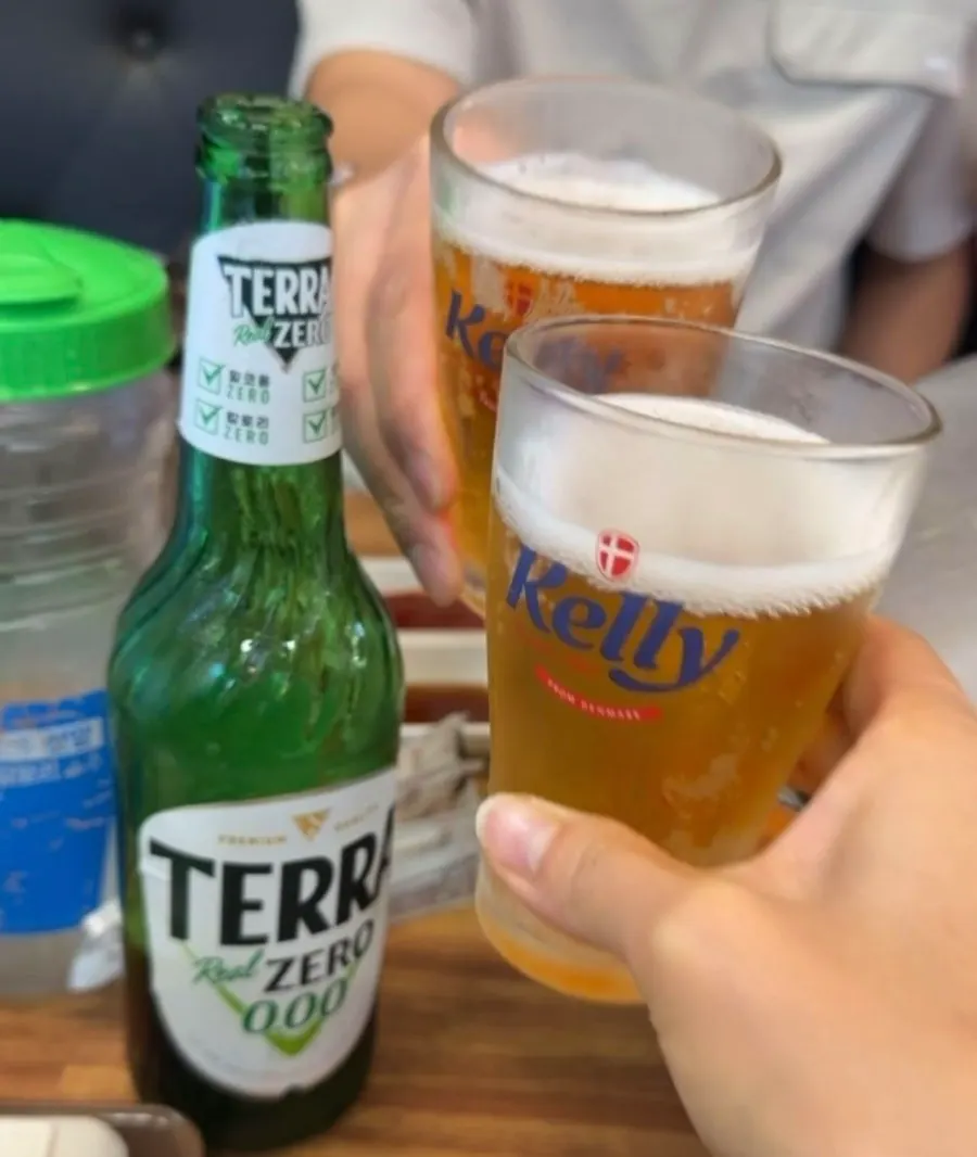 Glass of non-alcoholic beer on the table