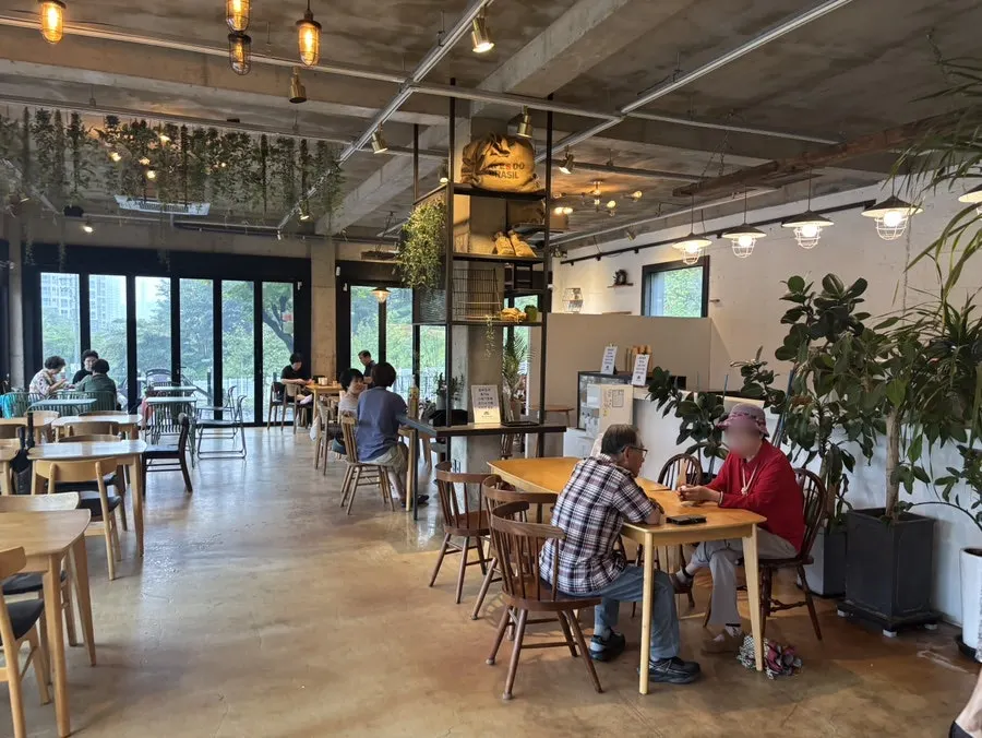 Spacious, comfortable seating at the café