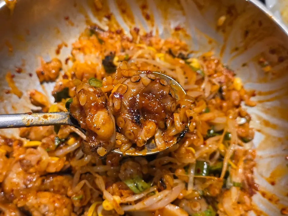 Springy octopus in spicy sauce