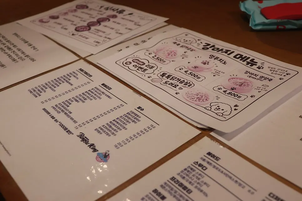 Bingsuking's bingsu menu board
