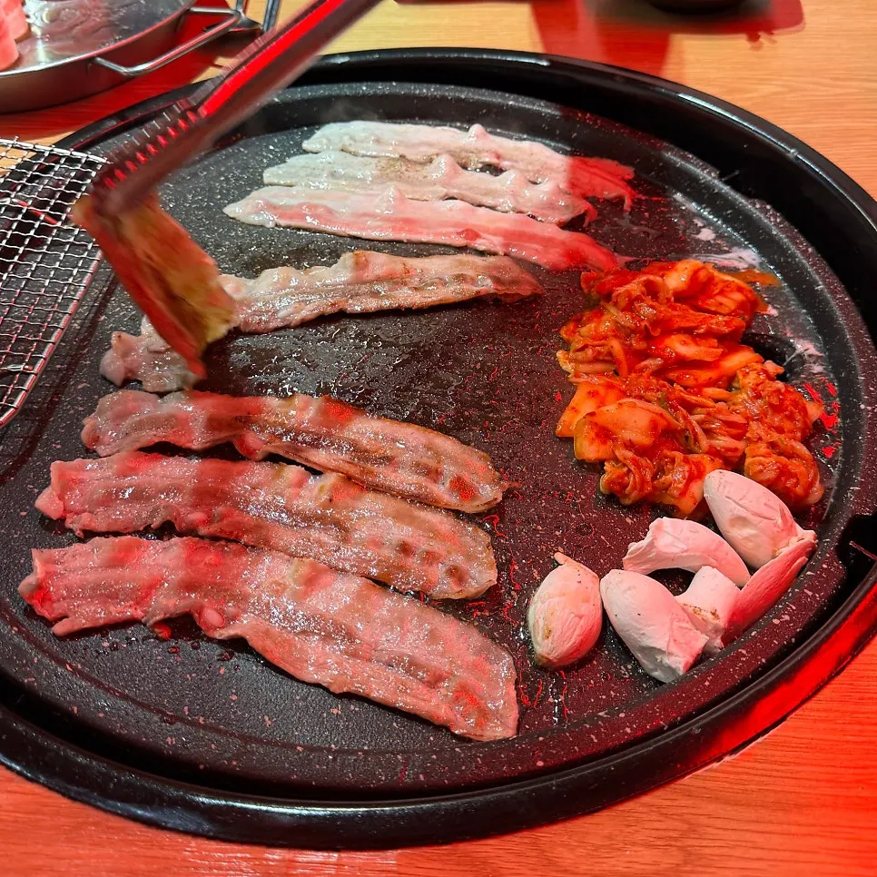 약한 불 1단으로 구우라는 안내