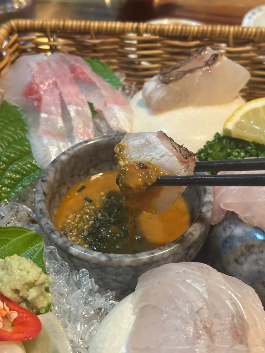 Konowata served alongside the sashimi mori