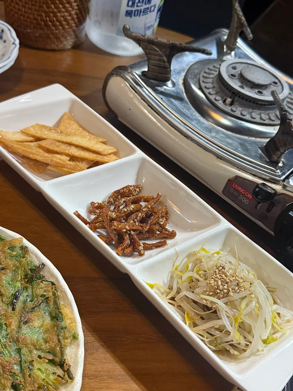 A crispy piece of grilled pajeon