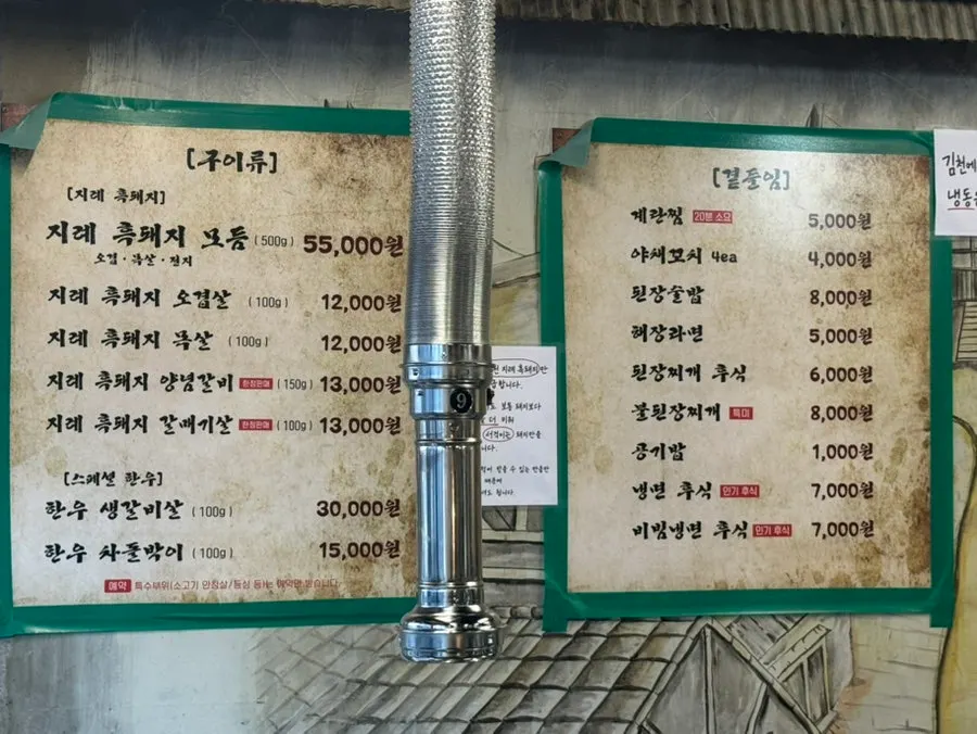 Myeongi namul and wasabi side dishes