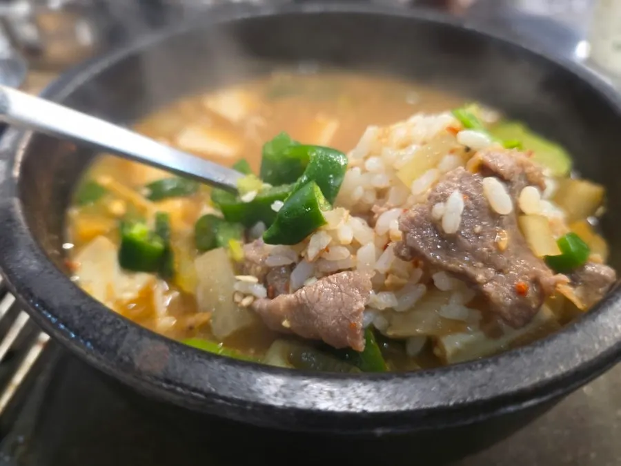 Doenjang jjigae ordered to finish the meal