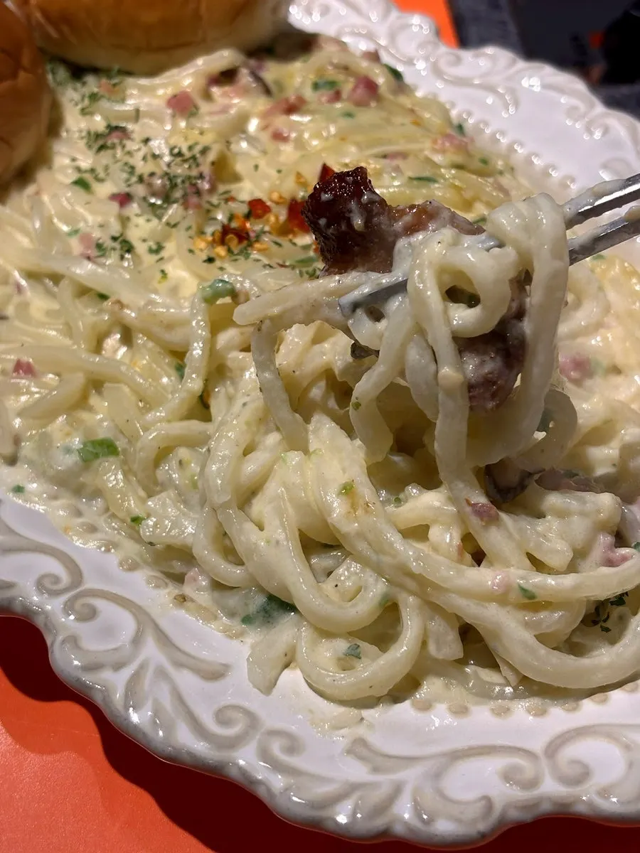Marinated galbi and cream udon set
