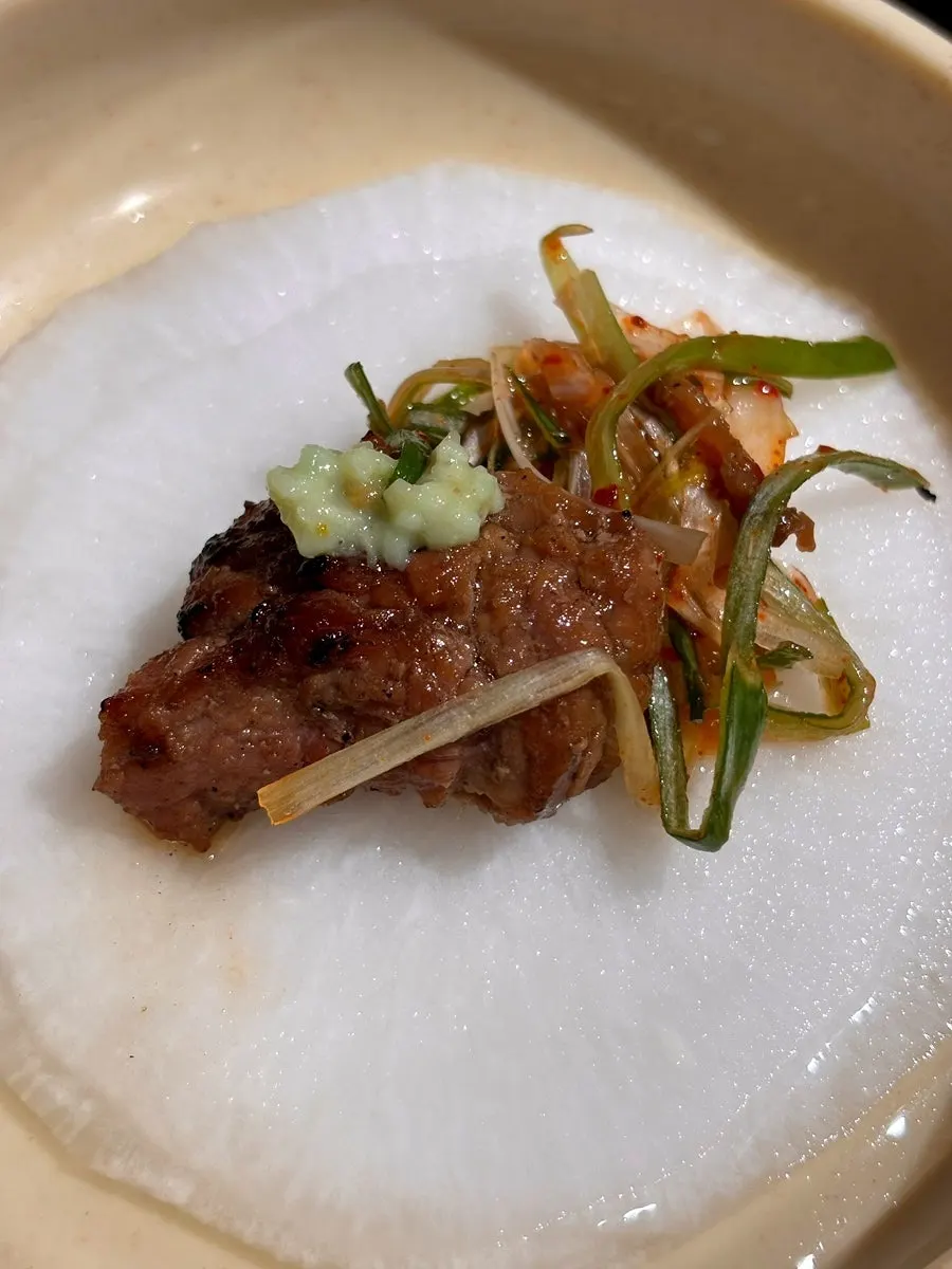 Charcoal galbi meal table setting