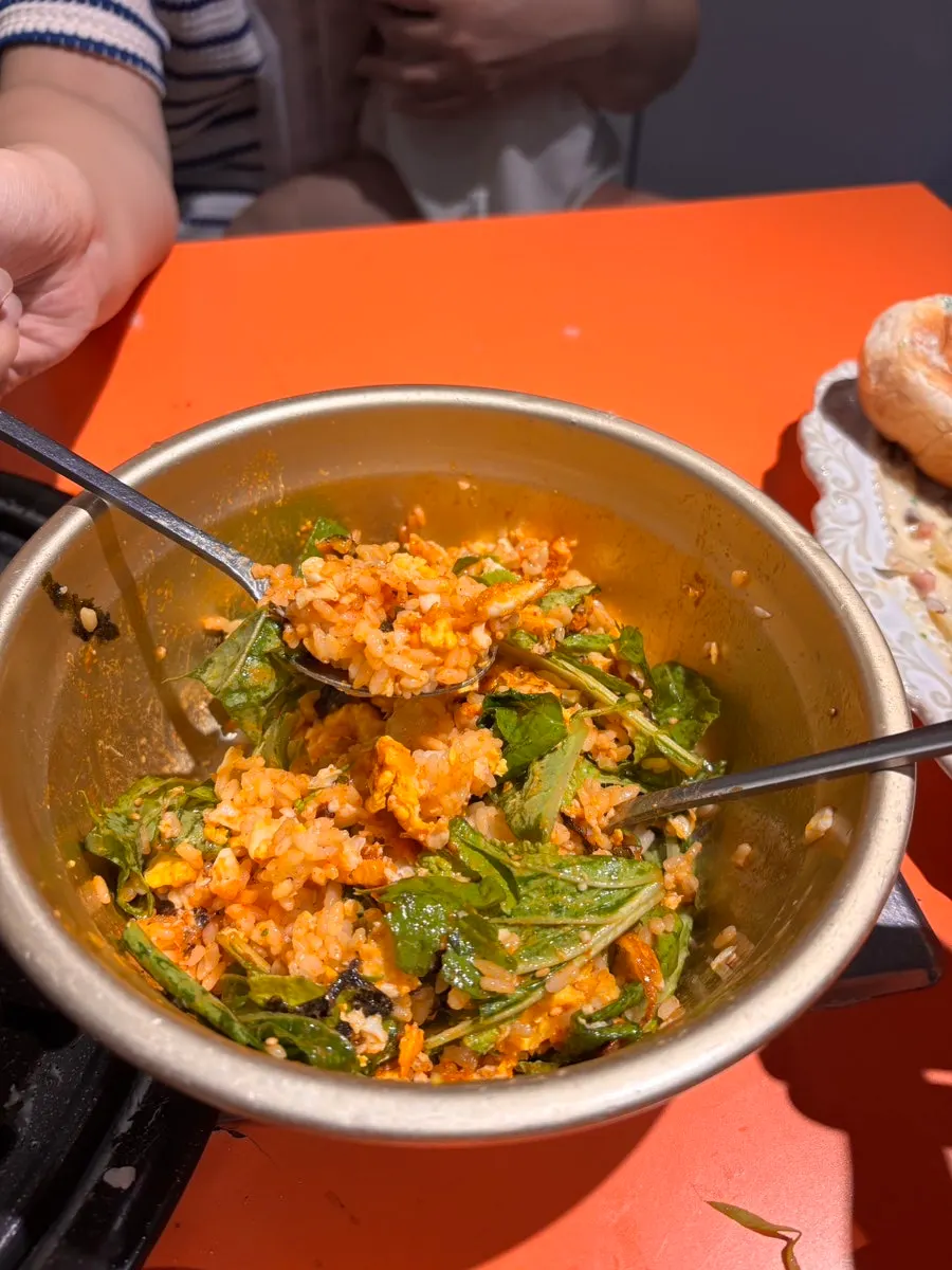 Young napa cabbage bibimbap to finish the meal