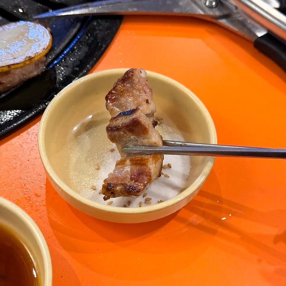 Glossy grilled raw galbi