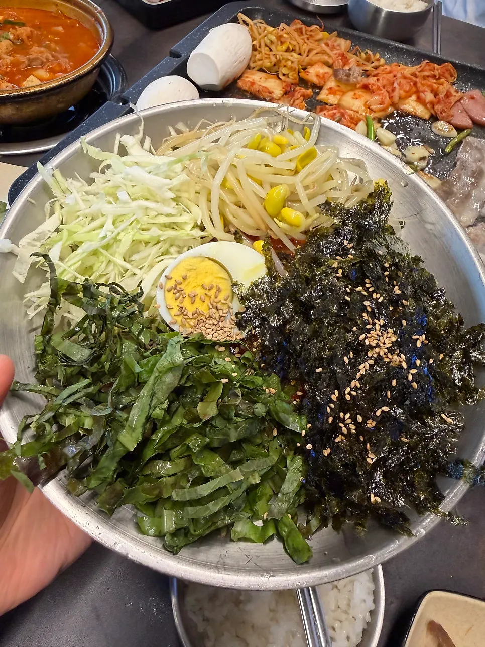 A generous portion of vegetable jjolmyeon