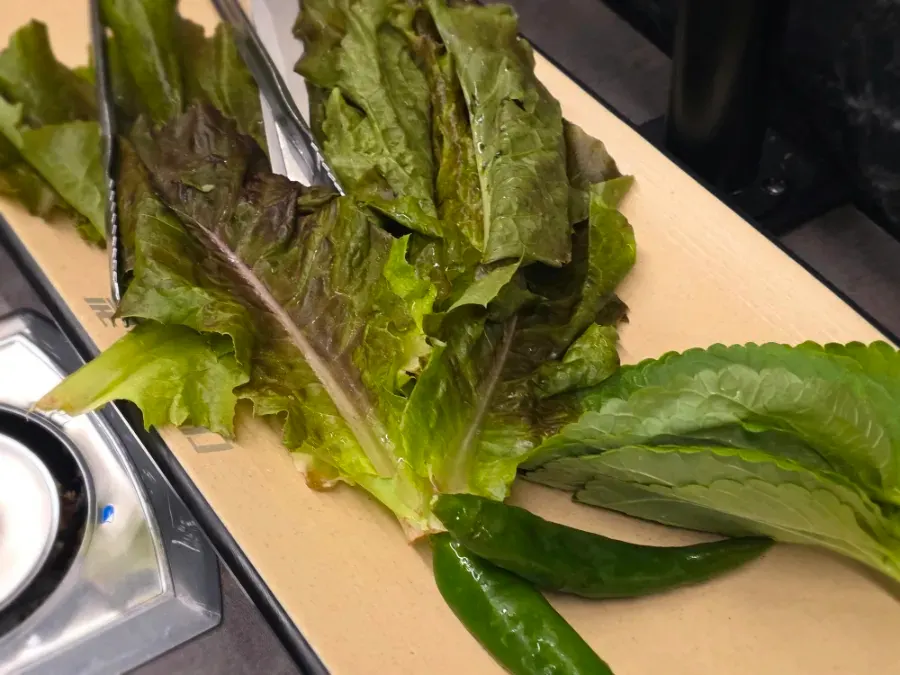 Fresh wrap greens from the self-serve bar
