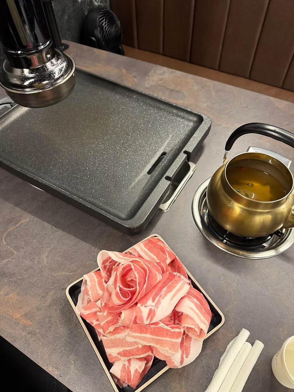 Free welcome fish cake soup served with the first order