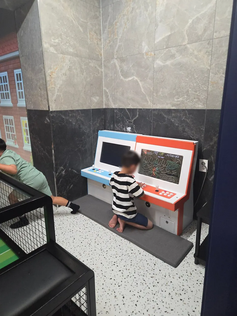 Kids' playroom facilities at the BBQ restaurant
