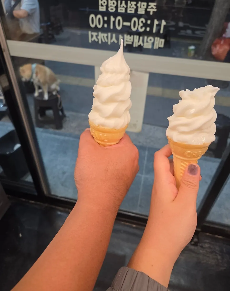 Ice cream counter for taking dessert on the way out