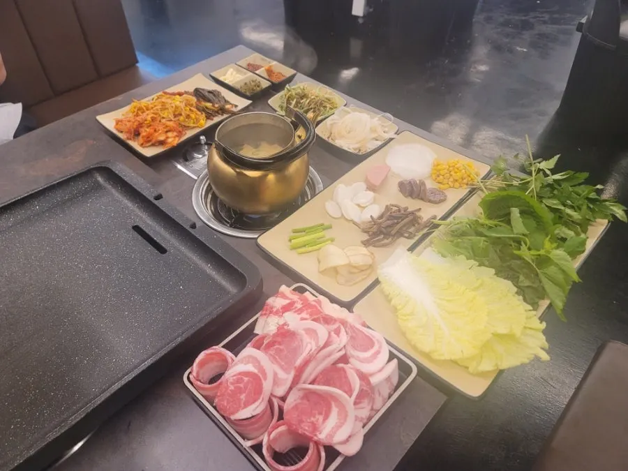 Thin-cut pork belly served on a plate