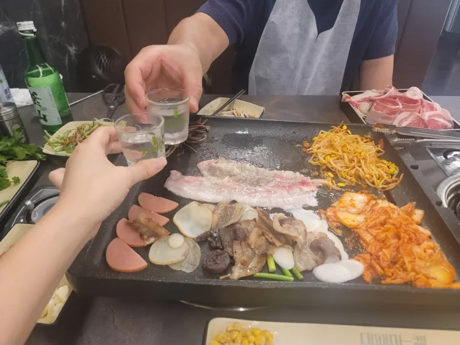 Alcohol paired with the grilling meat