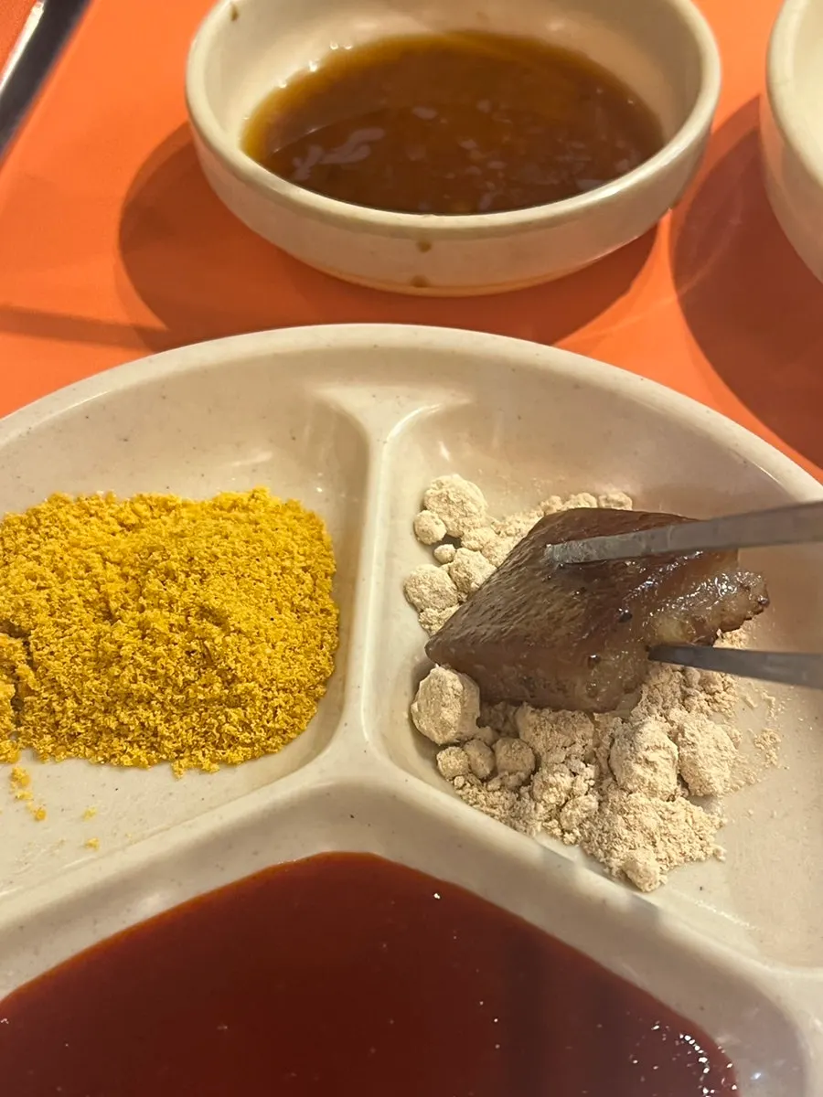 Close-up of grilled pork skin