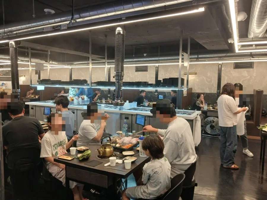 Restaurant interior filled with diners