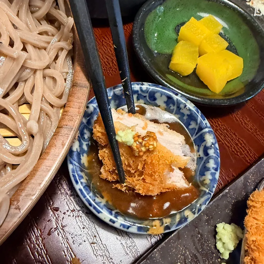Cross-section of the thickly fried tonkatsu