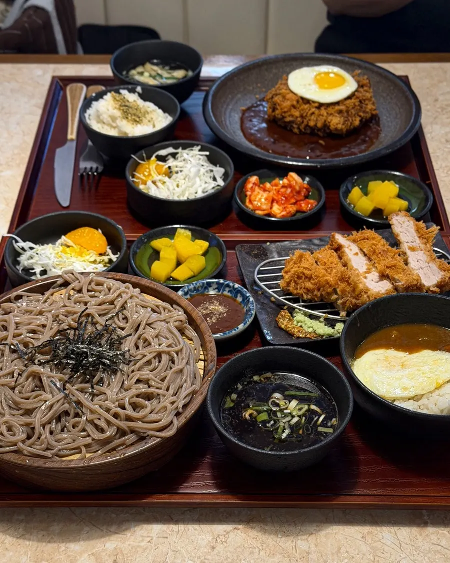 Jumbo Set and Hambag Katsu Set Meal spread