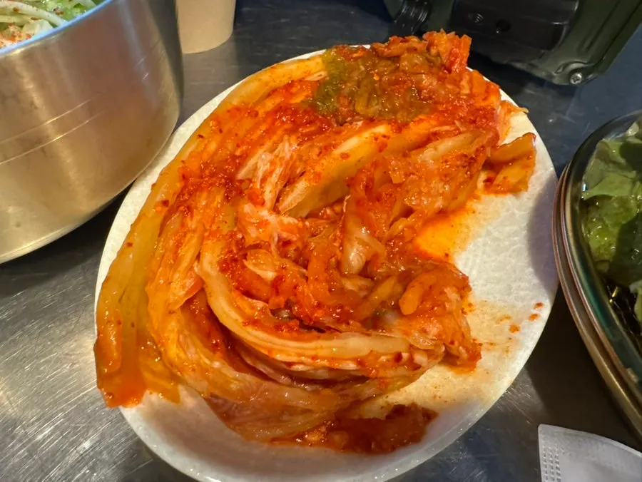 쌈채소 파절이 김치 상차림