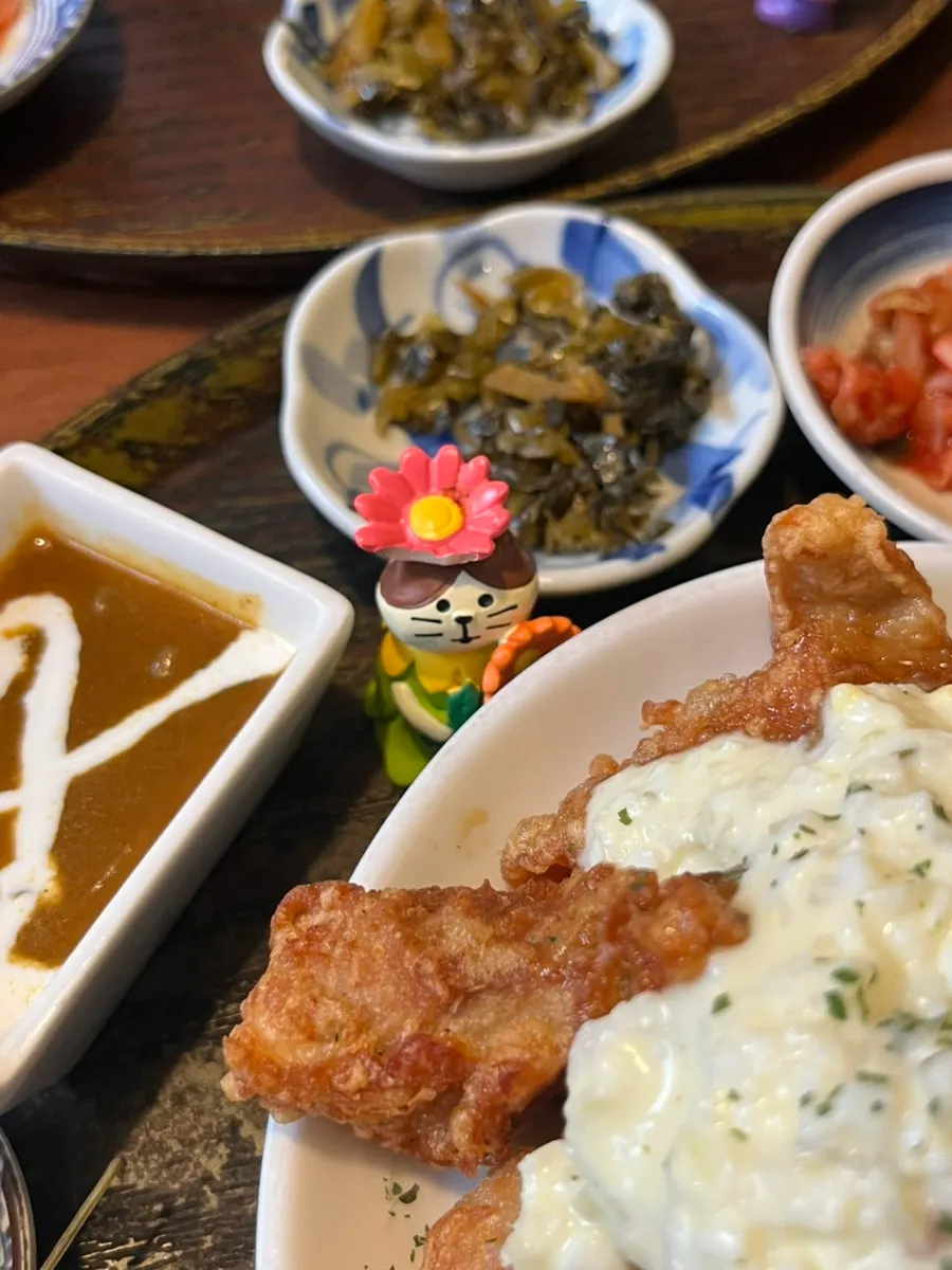Beef udon set and chicken nanban set served together