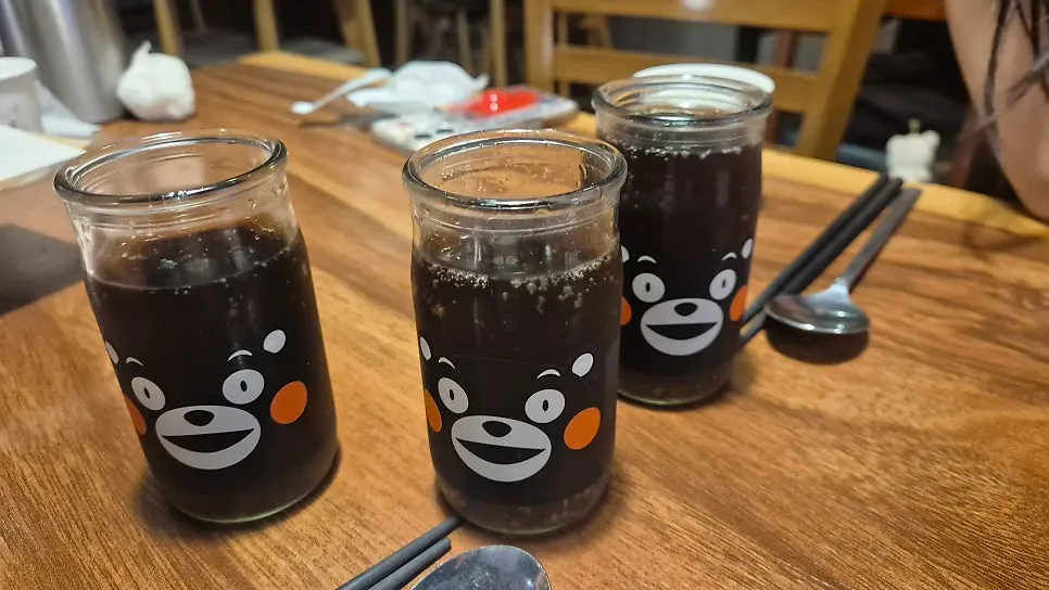 쿠마몬 컵에 담겨 나온 콜라