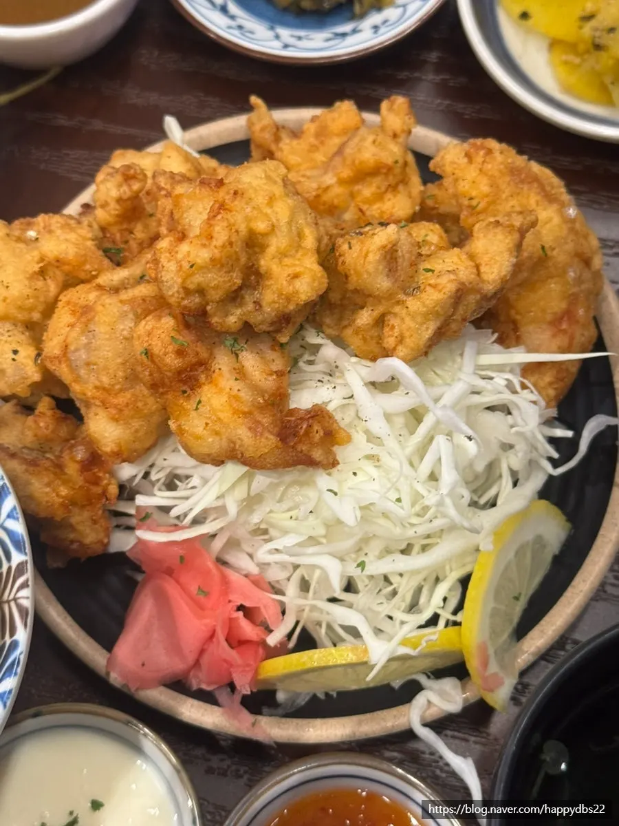 Bite-sized pieces of karaage