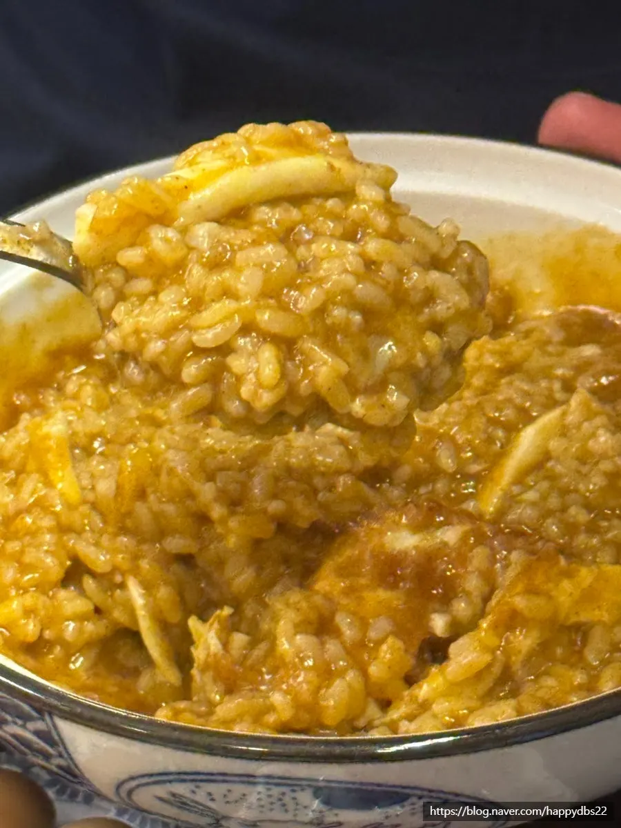 A piece of tonkatsu dipped in curry