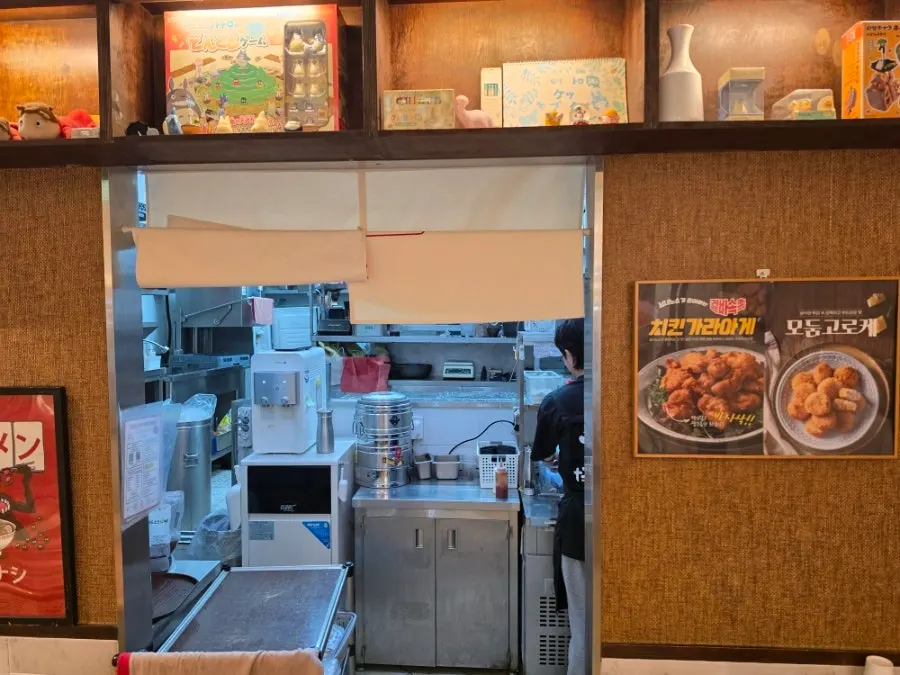 A corner of the restaurant decorated with cute ornaments