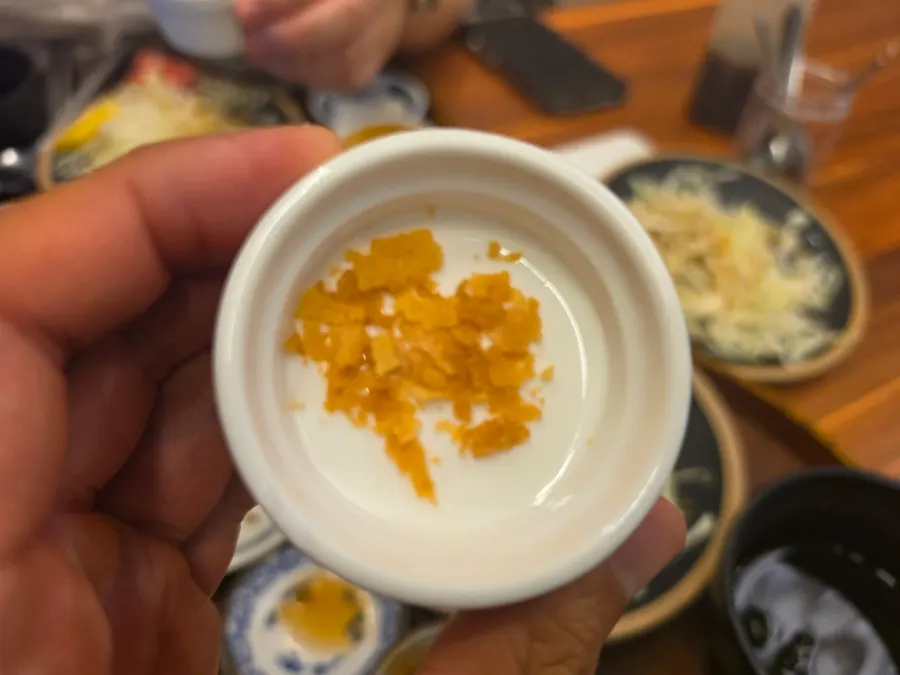 Dessert pudding served after the meal