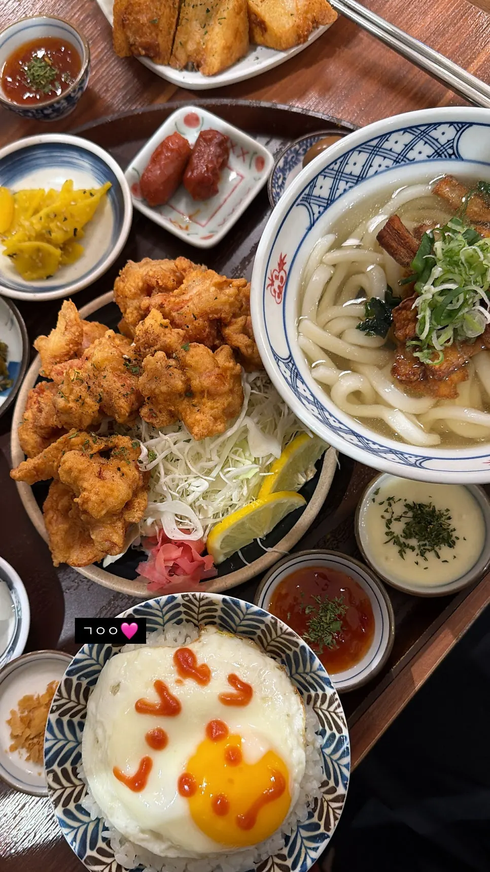 Spread with curry and karaage together