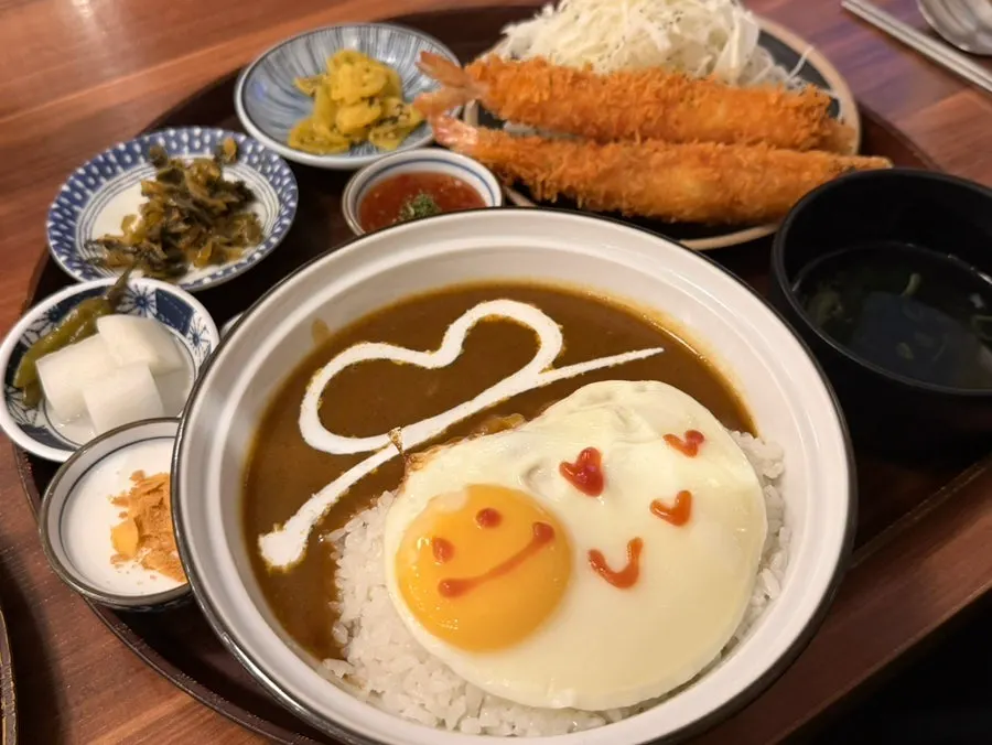 Full shrimp tempura curry set meal