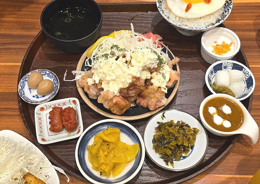 Chicken nanban set with basic side dishes