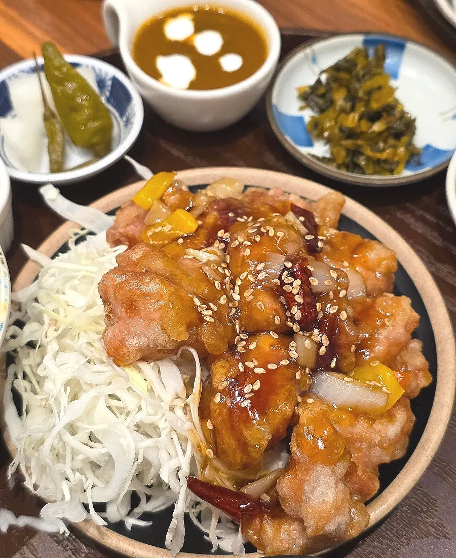 Plate of pickled hot pepper side dish