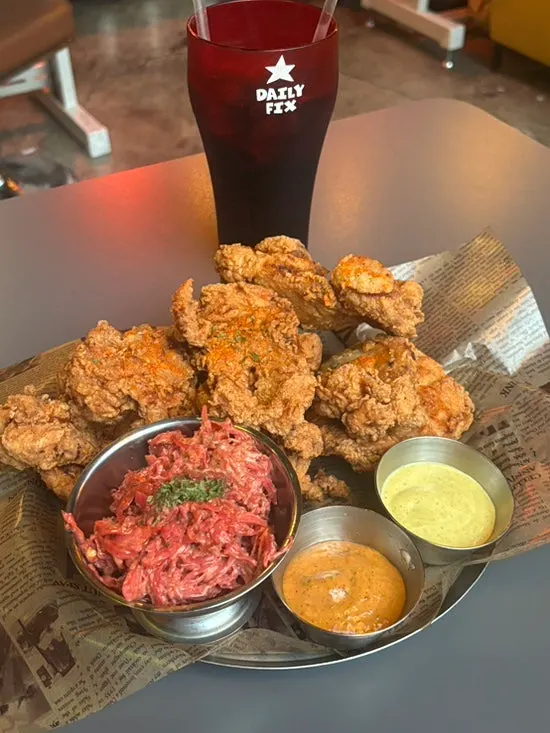 Burger and soda placed together on the table
